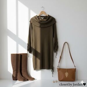 Fashion Nova Chocolate Cowl Neck Sweater Dress – Cozy Minimal